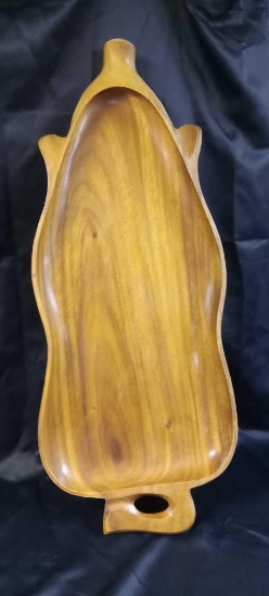Mid Century Wood Pig Lechon Serving Platter
