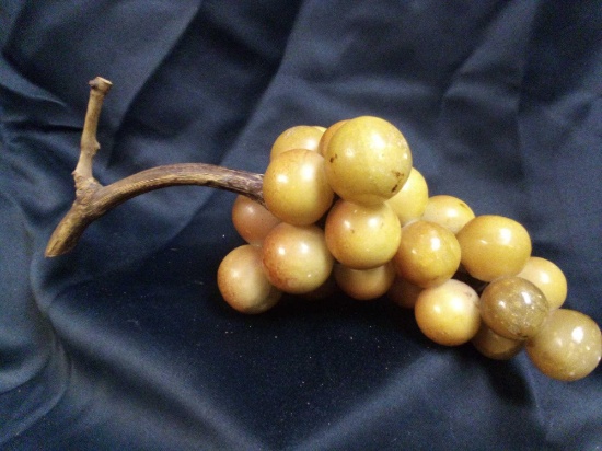 Vintage Volterra?? Alabaster Grapes, Marbled Stone Fruit Cluster