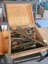 Extra Large Wrench Group in Wooden Workshop Box