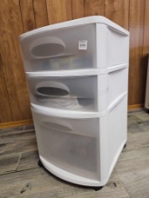 3-Drawer rolling Sterlite organizer