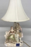 Victorian style porcelain lamp