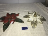 Metal Poinsettia candle holder