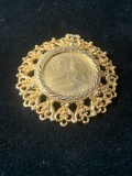 Roma Gold toned pendant