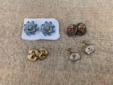 4 clip on earrings
