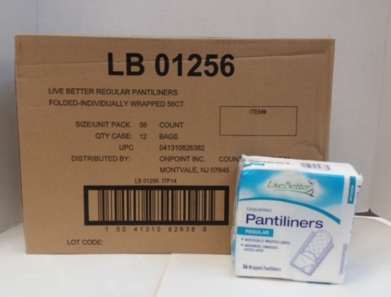 Case 12 Of Regular Unscented Pantliners