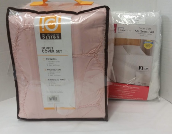 INTELLIGENT DISIGN LIGHT PINK DUVET SET FULL/QUEEN