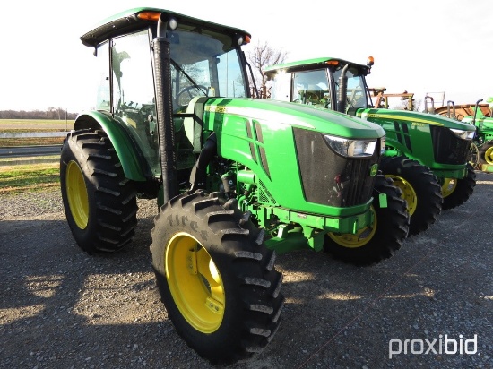 JOHN DEERE 5100E TRACTOR, CAB, MFWD, SN 1LV5100EPGG400812, 1103 HRS.