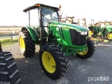 JOHN DEERE 5100E TRACTOR, 101HP, CAB, MFWD, SN 1LV5100EKGG400813, 792 HRS.