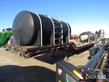 Drop deck trailer, w/two 2,500 gal. poly tanks, w/pumps