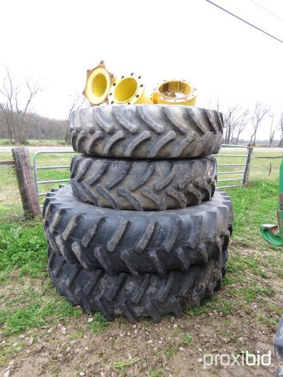 (2) 420/85R34 WHEELS AND TIRES