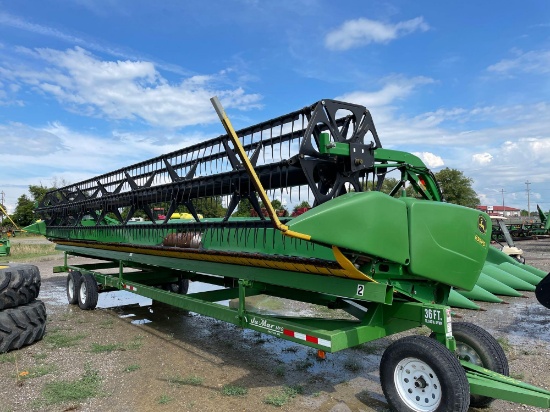 635FD JOHN DEERE FLEX DRAPER PLATFORM, 2013 YR.