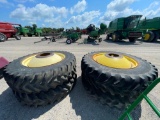 SET OF 18.4R42 DUALS, SPACERS, AND LADDER EXTENSION