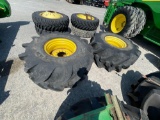 SET OF 900/65R32 TIRES AND WHEELS