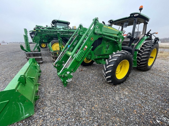 6145R JOHN DEERE TRACTOR WITH 660R LOADER, MFWD