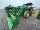 6145R JOHN DEERE TRACTOR WITH 660R LOADER, MFWD