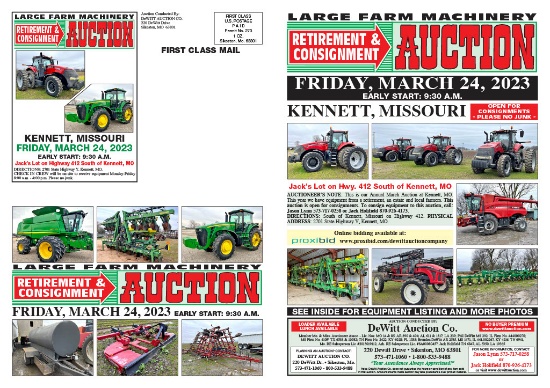 LARGE FARM RETIREMENT & CONSIGNMENT AUCTION