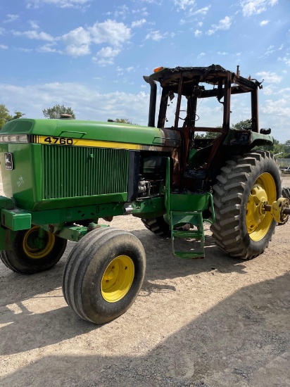 4760 JOHN DEERE TRACTOR, FIRE DAMAGE (SALVAGE)