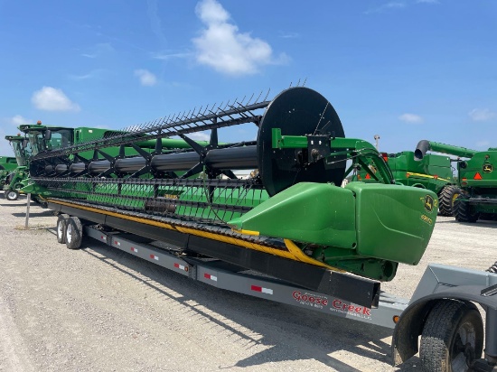 635FD JOHN DEERE FLEX DRAPER PLATFORM, 2012 YR.