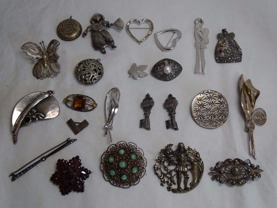 Silver Pendants and Pins