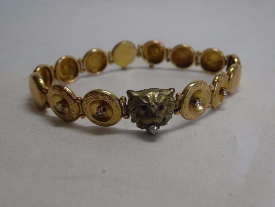 Gold Lion's Head Bracelet