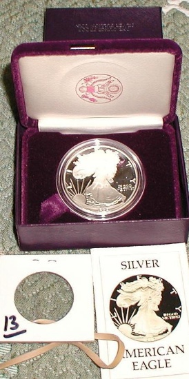 1986 Silver Eagle Proof with COA.
