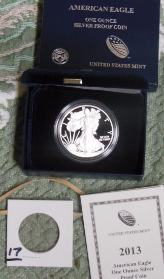 2013 Silver Eagle Proof with COA.