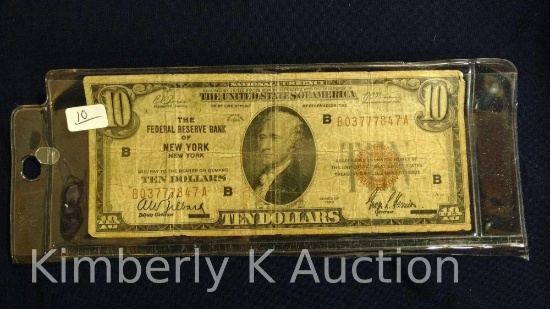 1929 $10 National Note G