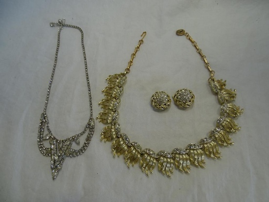 Lisner Set and Rhinestone Necklace