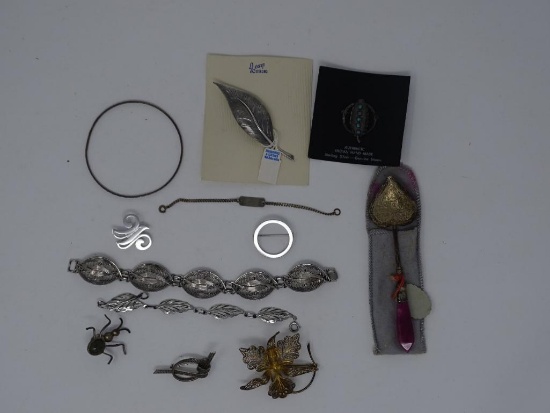 Silver Bracelet and Pins