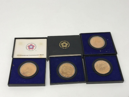 (4) American Revolution Bicentennial Bronze Medallions