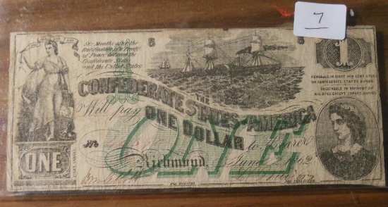 $1 Confederate note