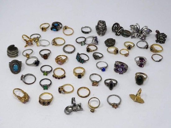 Large Lot of Costume Rings
