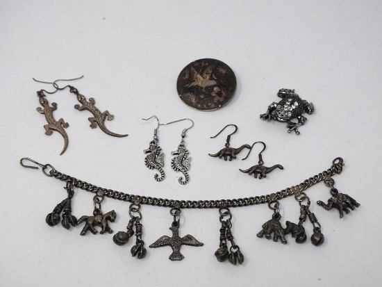 Lot of Jewelry with Animal Motif
