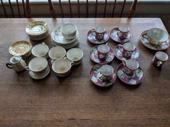 Partial Demi-Tass and miniature tea sets