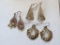 3 pair sterling earrings