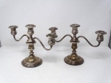 Pair of sterling candelabras