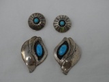 Two pair Southwest style earrings