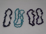 4 Tumbled bead necklaces