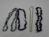 4 Tumbled bead necklaces