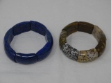 Two chunky beaded stretch bracelets