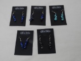 Five Pair of tumbled bead earrings