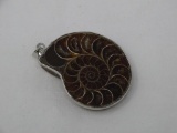 Ammonite fossil pendant