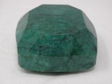 Natural faceted emerald paperweight