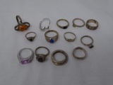 13 Sterling rings