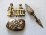 2 Sterling brooches and corn pick