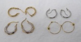 4 Pair hoop earrings