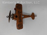 Cast metal toy LINDY airplane