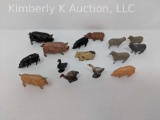 15 Cast metal farm animals