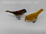 2 Mechanical wind-up toy birds