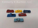 6 Cast metal toy cars, trucks